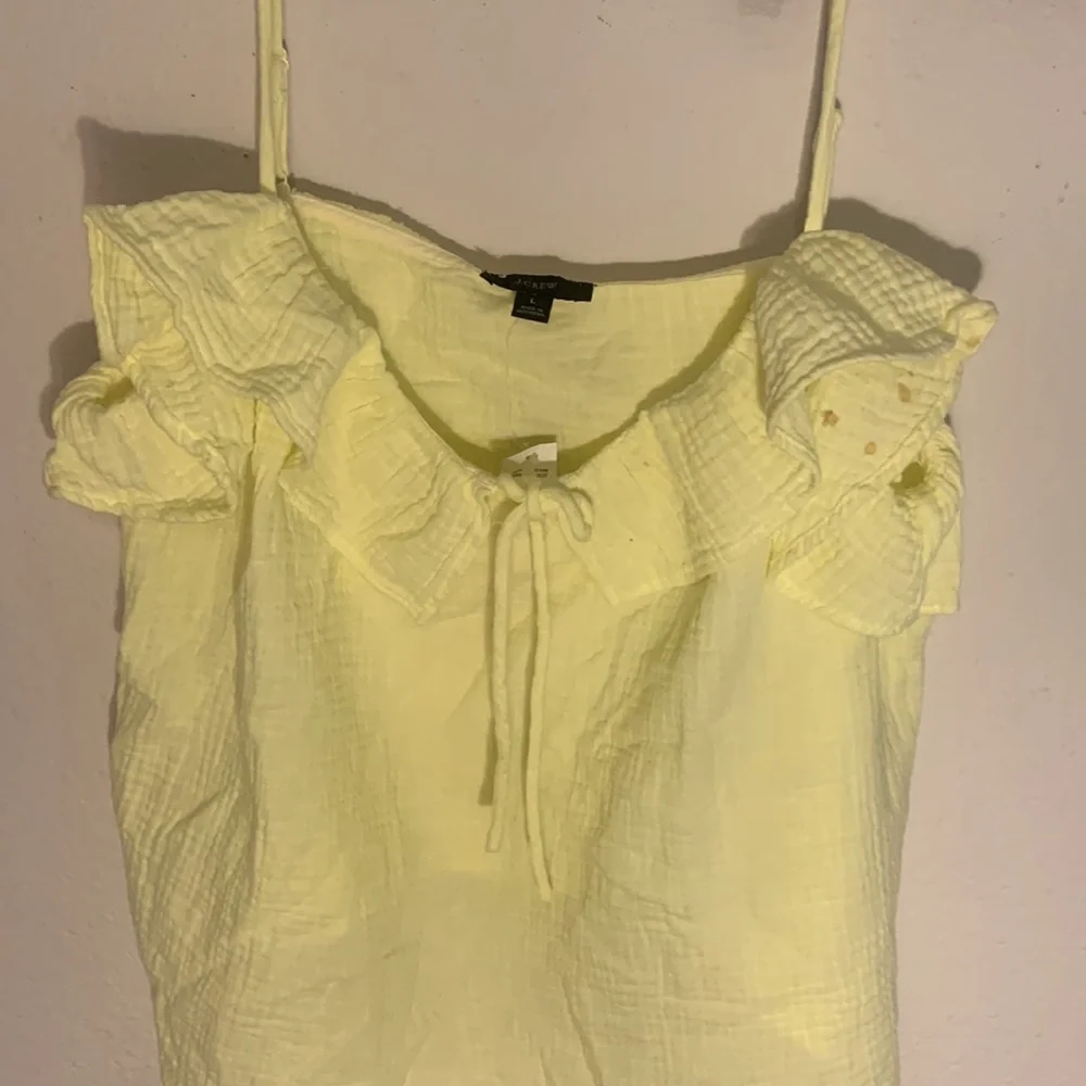 J. Crew Ruffle Soft Gauze Camisole Top L Tie Fairy Core summer preppy coastal